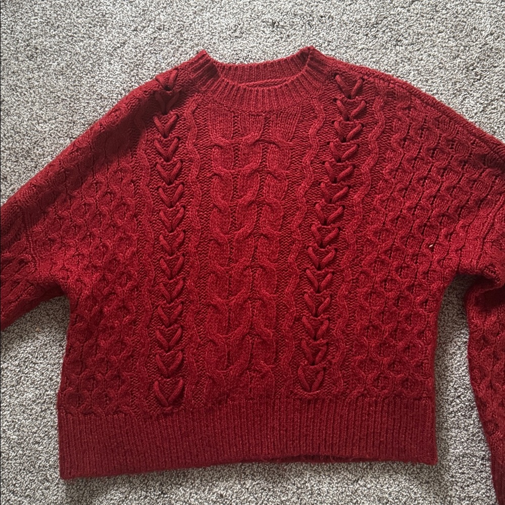 Abercrombie & Fitch Red Knit Sweater